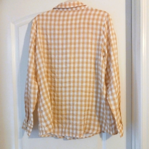 Gingham Buttery Yellow Check Soft Button Down Shirt - Picture 3 of 8